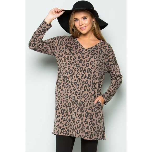 Tops - SALE Leopard Print V-Neck Tunic